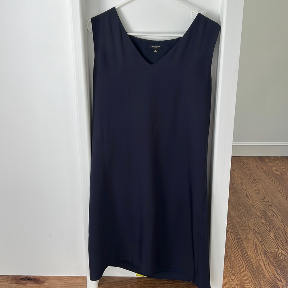 Ann Taylor Navy/Neon Cape Dress